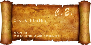 Czvik Etelka névjegykártya